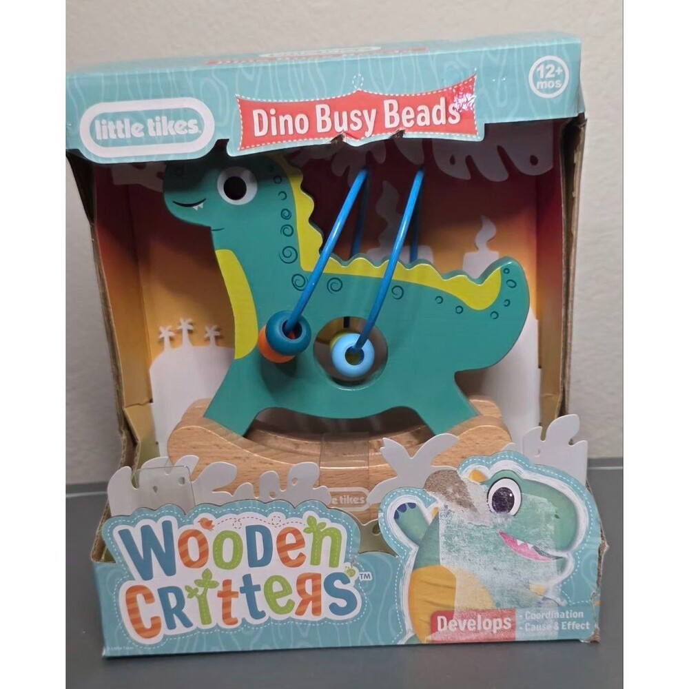 Little Tikes Dino Dinosaur Busy Beads Wooden Critters Developmental Toy Baby